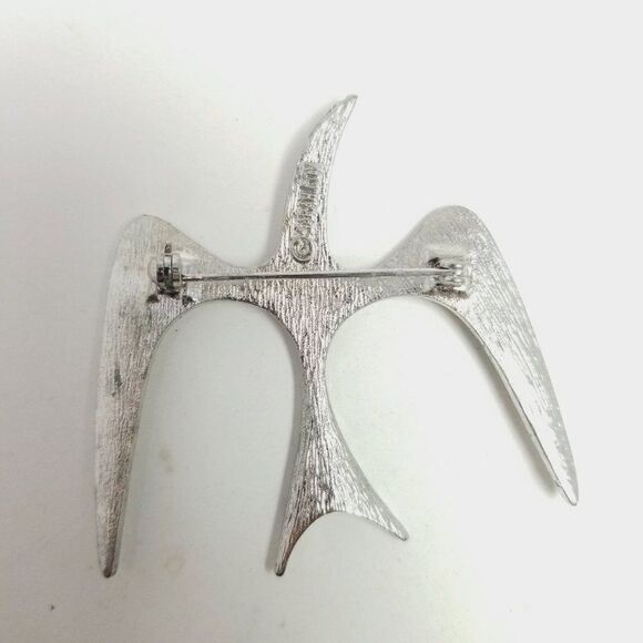 Vintage Sarah Coventry Style Bird Brooch, Silver Tone, Mid Century Style Pin - Picture 3 of 7